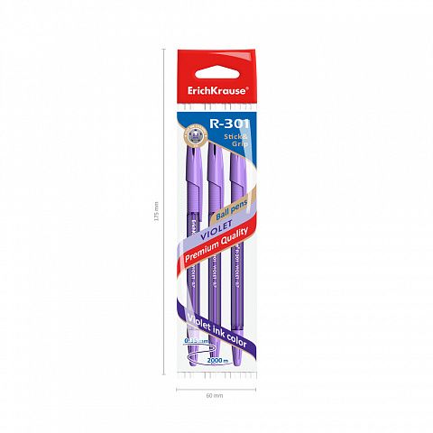Bolígrafo R-301 Blíster 3 Violeta 0,7mm