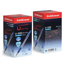 Bolígrafo Retráctil U209 1,0mm Cuerpo transparente Tinta azul