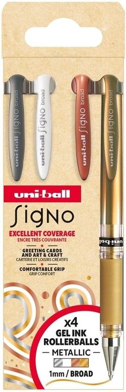 Bolígrafo Signo Broad UM-153-4P Set de 4 colores metalicos