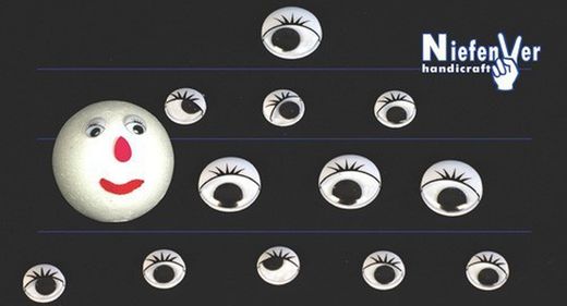 Sachet de 100 yeux mobiles blancs