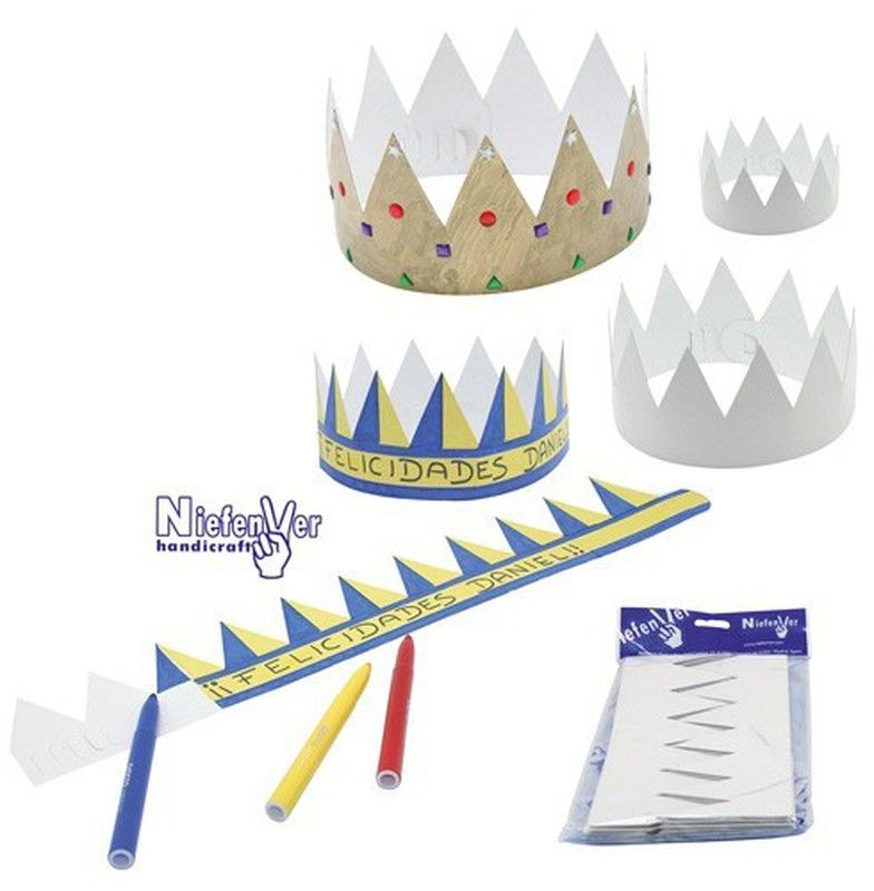 Bolsa 12 coronas de cartón para decorar