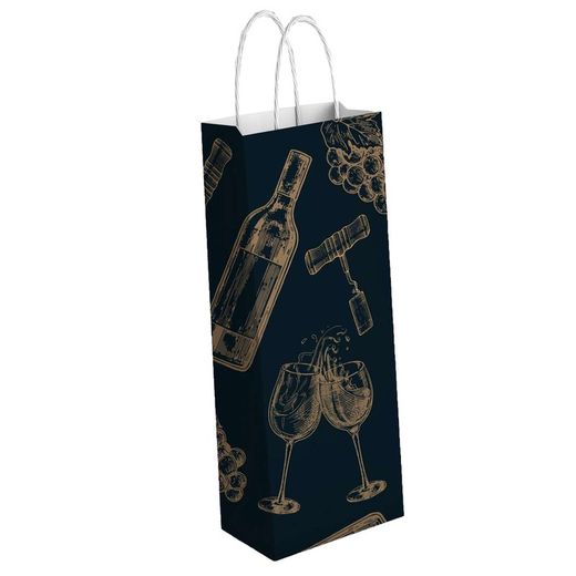 Sacola de papel para presente com garrafa (N-1004)