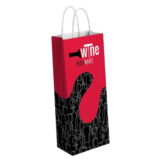 Sacola de papel para presente com garrafa (N-6597)