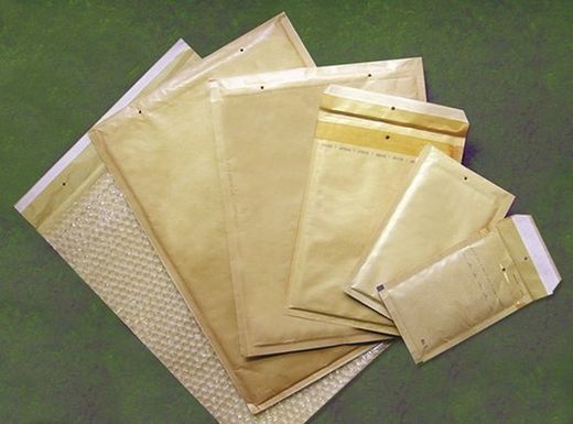 Bolsas de burbujas acolchadas color kraft en distintos tamaños