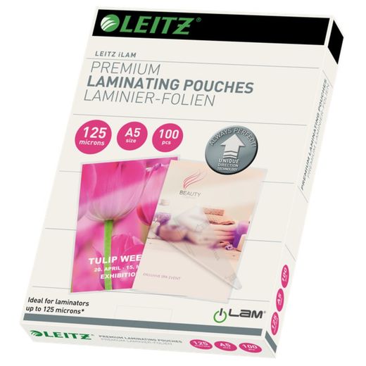 Pochettes de plastification Leitz iLAM premium avec UDT en trois tailles et quatre grammages