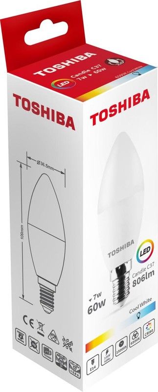 Ampoule LED Toshiba C37 E14 7 W 6 500 K