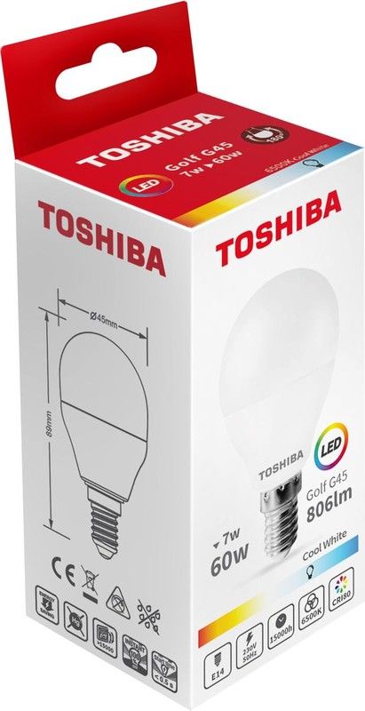 Lâmpada LED Toshiba G45 E14 7W 6500K