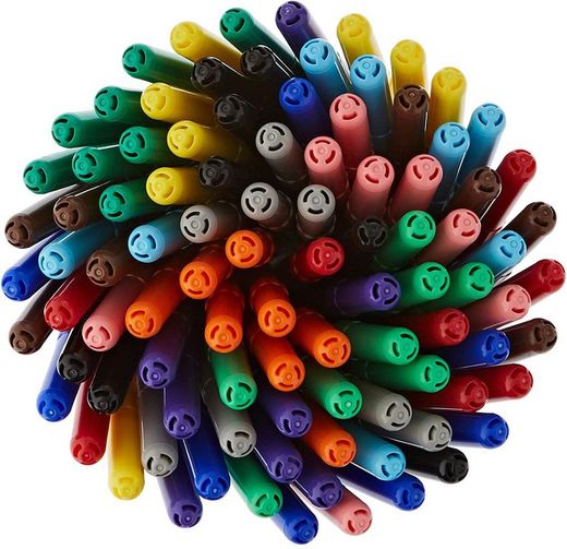 Jarra com 96 marcadores de cor turbo giotto