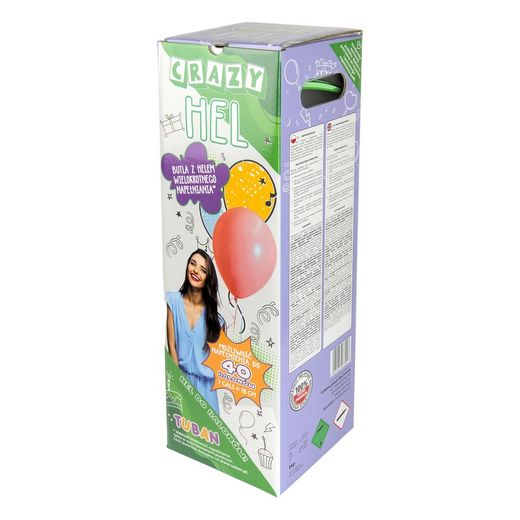 Récipient à hélium "Crazy Hel" XL 17 cm / 50 cm / 16 cm