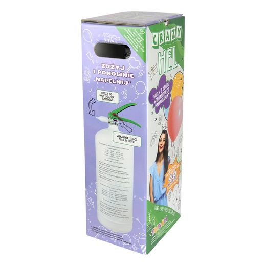 Récipient à hélium "Crazy Hel" XL 17 cm / 50 cm / 16 cm