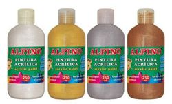 Botella 250ml pintura acrílica metal. Alpino