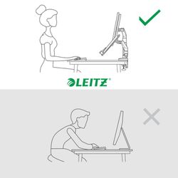 Double moniteur et bras pour ordinateur portable Leitz Ergo qui économise de l'espace