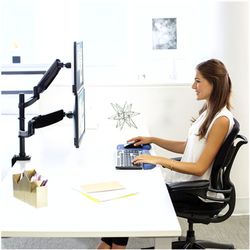 Bras de moniteur vertical double série platinium
