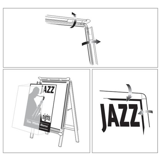 Cavalete pour insertion publicitaire recto et verso. Différentes tailles