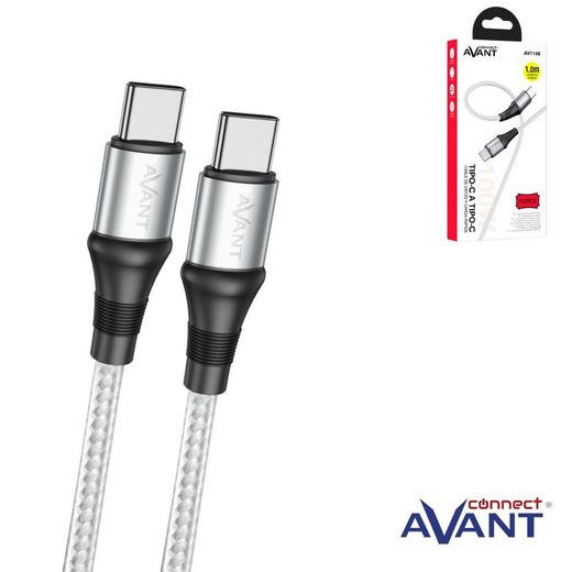 Cabo de conexão Avant Connect 1M PD 100W 5A Tipo C para Tipo C trançado - Carregamento rápido - Edição Force