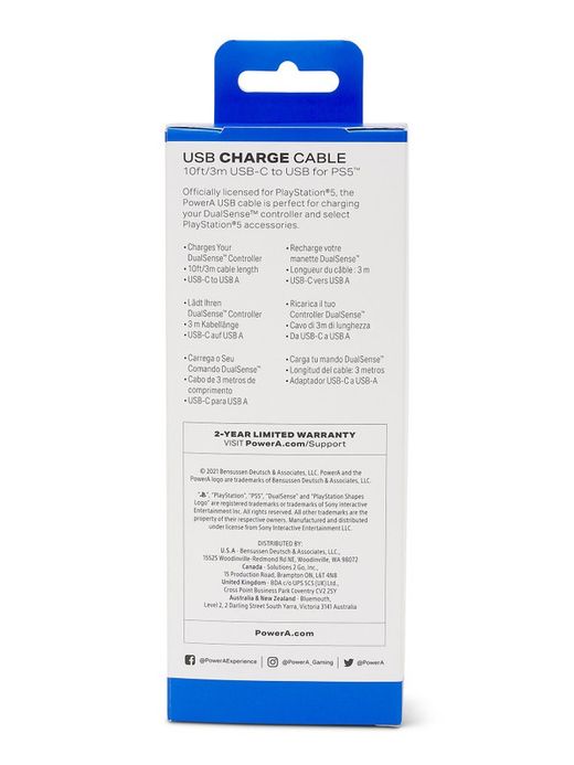 Cable USB-C PowerA para PlayStation 5