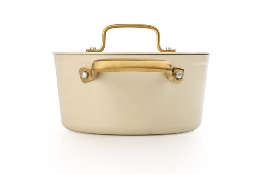 Panela icônica de alumínio forjado para indução, 20 cm, bege