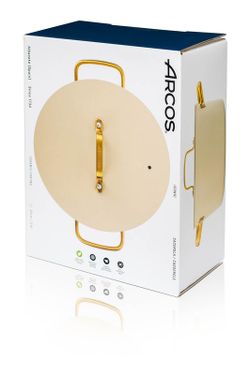 Panela icônica de alumínio forjado para indução, 20 cm, bege