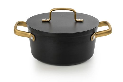 Panela icônica de alumínio forjado para indução, 20 cm, preta