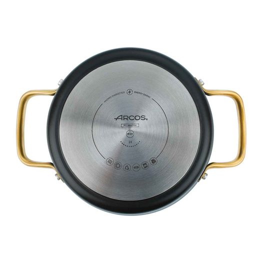 Panela icônica de alumínio forjado para indução, 20 cm, preta