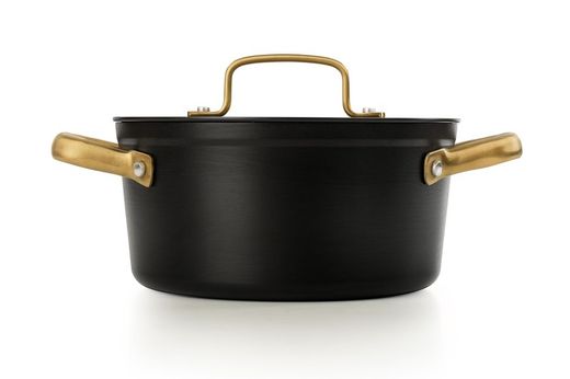 Panela icônica de alumínio forjado para indução, 20 cm, preta