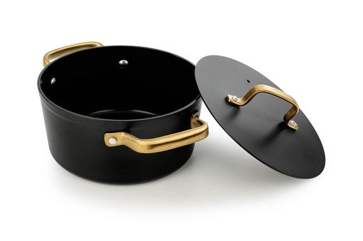 Panela icônica de alumínio forjado para indução, 20 cm, preta