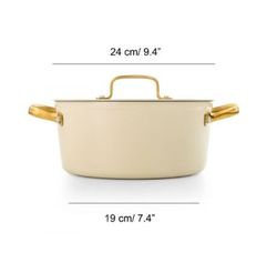 Icônica panela de alumínio forjado para indução, 24 cm, bege