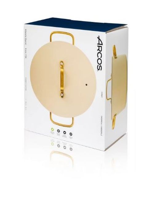 Icônica panela de alumínio forjado para indução, 24 cm, bege