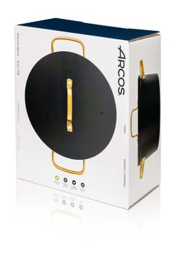 Panela de indução icônica de alumínio forjado 24cm preta