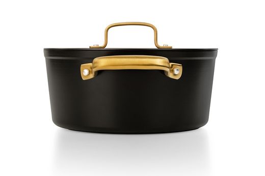 Panela de indução icônica de alumínio forjado 24cm preta