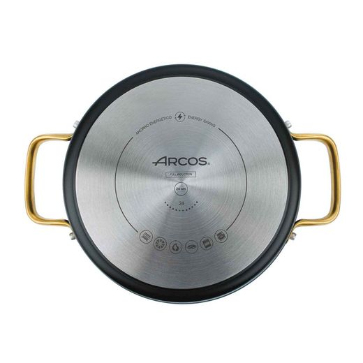 Panela de indução icônica de alumínio forjado 24cm preta