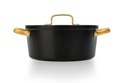 Panela de indução icônica de alumínio forjado 24cm preta