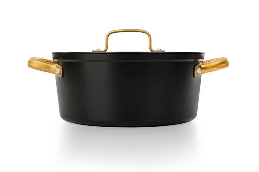 Panela de indução icônica de alumínio forjado 24cm preta