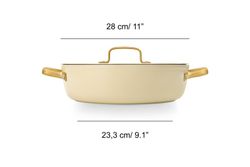 Icônica panela de alumínio forjado para indução, 28 cm, bege