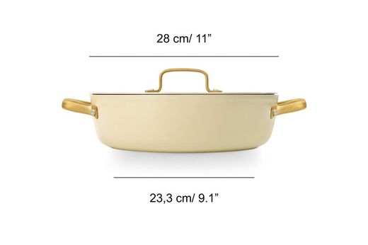 Icônica panela de alumínio forjado para indução, 28 cm, bege