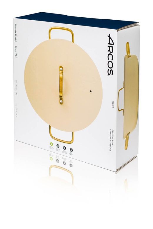 Icônica panela de alumínio forjado para indução, 28 cm, bege