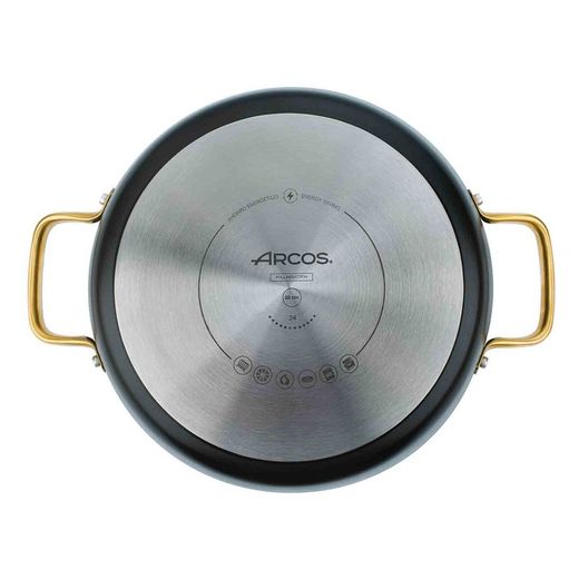 Panela icônica de alumínio forjado para indução, 28 cm, preta