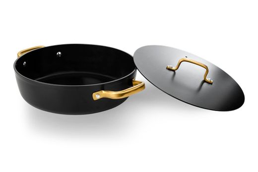 Panela icônica de alumínio forjado para indução, 28 cm, preta