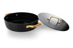 Panela icônica de alumínio forjado para indução, 28 cm, preta