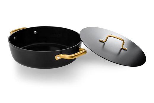 Panela icônica de alumínio forjado para indução, 28 cm, preta