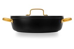 Panela icônica de alumínio forjado para indução, 28 cm, preta