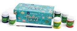 Caja 6 botes pintura para tela la pajarita