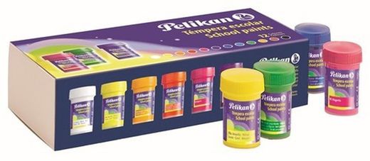 Caja 6 botes surtidos de témpera pelikan