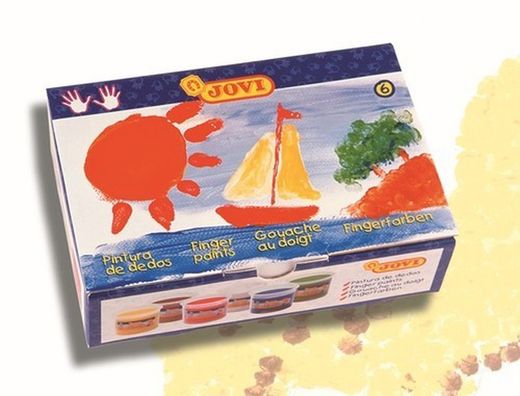 Coffret de 6 pots de peinture au doigt jovi 125cc