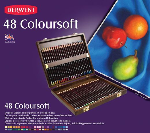 Caja de madera de 48 lápices Derwent Coloursoft