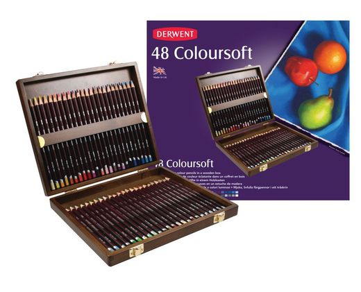 Caja de madera de 48 lápices Derwent Coloursoft