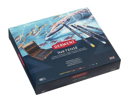 Caja de madera de 48 lápices Derwent Inktense