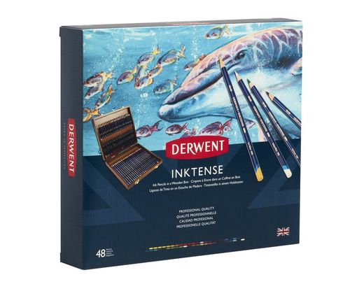 Caja de madera de 48 lápices Derwent Inktense