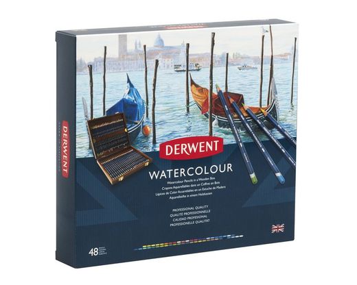 Coffret bois de 48 crayons Aquarelle Derwent