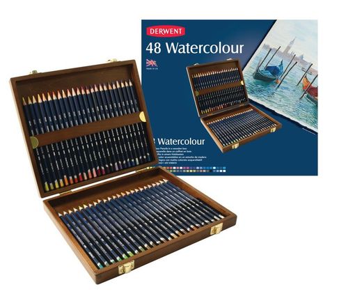 Coffret bois de 48 crayons Aquarelle Derwent